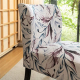 Capa Print Fabric Armless Contemporary Accent Chair, Purple Floral T2574P205964