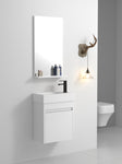 ZUN 18'' Floating Wall-Mounted Bathroom Vanity with White Resin Sink & Soft-Close Cabinet Door W99936243