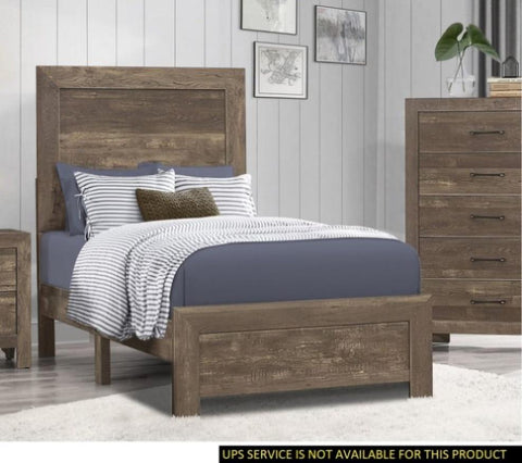 ZUN Simple Look Rustic Brown Finish 1pc Twin Size Bed Panel Headboard Footboard Formal Bedroom Furniture B01154136