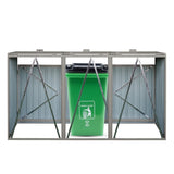 Garbage Bin Shed Stores 3 Trash Cans Metal Outdoor Bin Shed for Garbage Storage,Stainless Galvanized W540133641