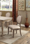 ZUN Transitional Rustic Oak and Beige Side Chairs Set of 2 Chairs Dining Room Furniture Padded fabric B011109808