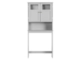 2-Door 3-Tier Toilet Cabinet MDF Melamine-Faced Bathroom Vanity 23.23*8.66*66.93in Grey 44440316