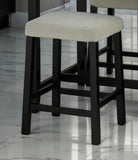 Dining Room Transitional 3pc Dining Set Gloss Table Top w Storage Shelves Side 2x Stools Black Ivory B2741P301902