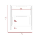 Kaia Nightstand , End Table, Side Table Two Drawers, Metal Handle -White / Pine B20092066