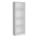 Home Bookcase with 4-Shelf Modern Display Unit for Books and Decor -White -Office B070137827