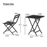 ZUN 3 Piece Patio Bistro Set of Foldable SquareTable and Chairs, Dark Greem W1586P143162