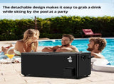 80 Quart Rolling Ice Chest, Portable Bar Drink Cooler with Catch Basin, Bottom 27940866