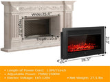 28.5" Electric Fireplace - 3 Flame Colors 5 Brightness Modes, 750W/1500W Heater with Remote 64076109