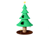 59in Large Tall Christmas Tree Cat Tower 2 Cat Condos & Scratching Post, Soft Fleece Cat Tree 40781062