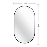 Black 20 x 28 Inch Metal Oval Mirror 70511394
