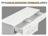 8-Drawer P2 MDF Painted Drawer Cabinet 41.34*14.96*35.43in White 06345832