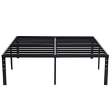 ZUN 195.5*142.2*35.5cm Bed Height 14" Simple Basic Iron Bed Frame Iron Bed Black 87339259