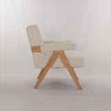 Hengming wooden leg leisure chair with handrails, cushions.uitable for living room, bedroom, study W212P156162