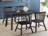4 pieces of chair, black, rubber wood material, chair, solid wood chair, solid wood 96543419