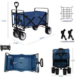 ZUN Collapsible Heavy Duty Beach Wagon Cart Outdoor Folding Utility Camping Garden Beach Cart with 22504888