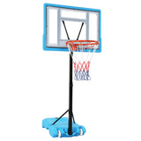 PVC Transparent Board Basket Frame Adjustable 115-135cm Poolside Basketball Hoop Blue 06950291