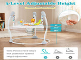 3-Level Height Adjustable Baby Bouncer with Multiple Play Toys, Stable Metal Frame Jumper - White 17086457