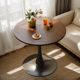 Walnut Round Table, Modern Dining Table, Dining Table,MDF Top and Steel Base Tulip Round Kitchen W2641P300056