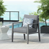 Gray Aluminum Lounge Chair with Sleek Rope Accents and Comfortable Cushions, Perfect for Modern N767P237034G