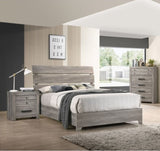 1pc Rustic Charm Weathered Gray Finish Metal Handles Two Drawers Nightstand B2741P354504