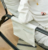 Rocking Chair with Extra-Wide Technical leather Upholstered Gliding Chair Boucle Reclining Chair, W2516P282504