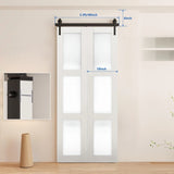 40" Bi-Folding Sliding Barn Door Hardware Kit for 2 Doors,Smoothly&Quietly,Black Track J Shape 89494323