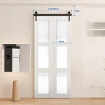 ZUN 40" Bi-Folding Sliding Barn Door Hardware Kit for 2 Doors,Smoothly&Quietly,Black Track J Shape 89494323