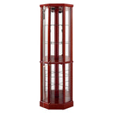 6 Shelf Lighted Corner Curio Cabinet with Adjustable Tempered Glass Shelves and Mirror Back, W1693P170931