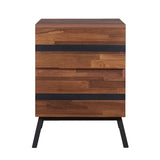 Walnut and Sandy Black 2-drawer Nightstand B062P181337