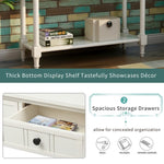 ZUN TREXM Daisy Series Console Table Traditional Design with Two Drawers and Bottom Shelf WF191267AAK