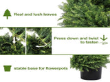 7FT Tall Artificial Two-Tone Cypress Pine Tree Realistic Lifelike Faux Greenery with Natural Dual W2945P379249