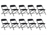 10pcs Injection Molding Classic Garden Plastic Folding Chair Black 96179207