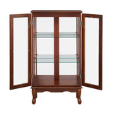 Curio Cabinet Lighted Curio Diapaly Cabinet with Adjustable Shelves and Mirrored Back Panel, W169392180
