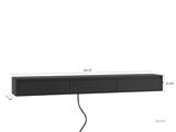 Floating TV Stand, Wall Mounted TV Shelf with Led Lights & Power Outlet,High TV Cabinet for Black tv W1321P389542