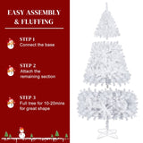 ZUN 7FT Iron Leg White Christmas Tree with 1349 Branches 93237237