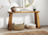 Walnut Solid Rubber Wood Narrow Console Table, 43" Space-Saving Entryway Table for Small Hallways 15141431