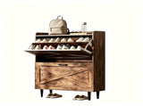 2-Drawer Top-Mounted Barn Door Shoe Cabinet Melamine Board Embossed MDF Shoe Cabinet 98843919