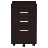 ZUN Cappuccino 3-Drawer Mobile File Cabinet B062P153727