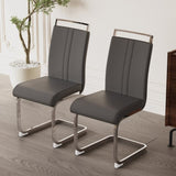 ZUN Modern Dining Chairs,PU Faux Leather High Back Upholstered Side Chair with C-shaped Tube plating W2189133292