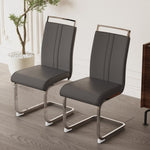 ZUN Modern Dining Chairs,PU Faux Leather High Back Upholstered Side Chair with C-shaped Tube plating W2189133292