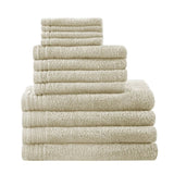 ZUN 100% Cotton Quick Dry 12 Piece Bath Towel Set B03595011