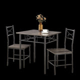 ZUN 3-Piece Kitchen Dining Room Table Set Grey Chair 07986803