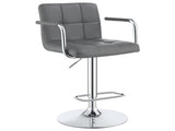 Grey and Chrome Adjustable Bar Stool B062P145644