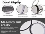 30 Ring High Ceiling Chandelier Foyer, Black Modern LED Large Staircase Long Chandeliers Light 64808935