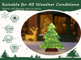 4FT Lighted Christmas Tree, 110 Warm White LEDs, Snowflake & Iridescent Design, Weather-Resistant 70580903