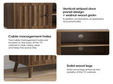 55-inch wooden TV cabinet with 2 vertical groove doors, adjustable shelves, living room W1706P465297