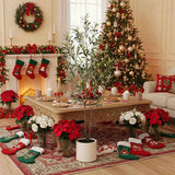 5ft Christmas Tree with White Planter Natural Fake Tree Indoor Holiday Decor Easy Care 93474804