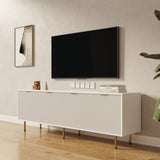 ZUN Modern warm white TV cabinet for 80 inch TV Stands, for Living Room Bedroom W33153230