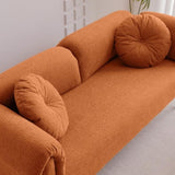 68.5" Modern Lamb Wool Sofa With Decorative Throw Pillows for Small Spaces 03215478