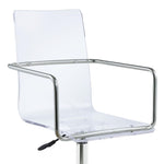 ZUN Clear and Chrome Acrylic Office Chair with Casters B062P153792